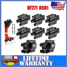 8 Pack For Chevy GMC 4.8L 5.3L 6.0L 8.1L Square Ignition Coil & Spark Plug Wire