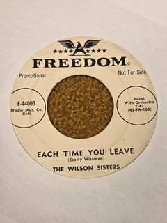 45 RPM Wilson Sisters FREEDOM DJ 44003 Each Time You leave VG