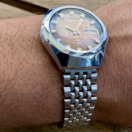 {REPARADO} Pulsera vintage agosto 1974 Seiko LM LordMatic 5606-7360 con cuentas - Imagen 22 de 23