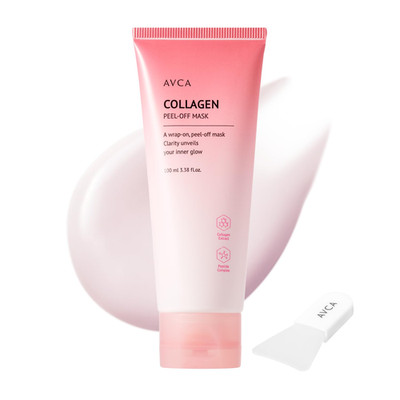 Collagen Peel-Off Mask with Silicone Brush   Korean Wrap Face Mask for Pore Tigh