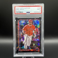 2025 Topps Mike Trout Sapphire Black Refractor #100 #9/10 Angels PSA 9