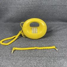 Vintage Western Electric Sculptura Yellow Donut Push Button Telephone Phone