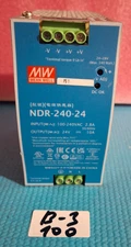 MW MEAN WELL NDR-240-24 240W / 24V DC Power Supply, DIN Rail, PFC. AC/DC Input.