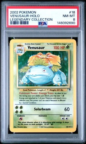 2002 POKEMON LEGENDARY COLLECITON #18 VENUSAUR-HOLO PSA 8