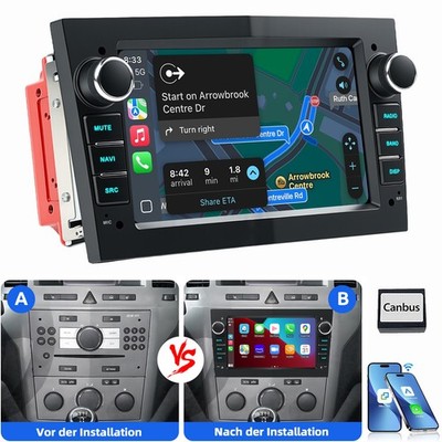 Für Opel Astra H Corsa C/D Vectra C Zafira Autoradio BT Carplay Android Auto SWC
