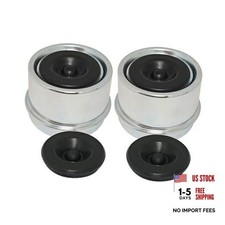 1.98" Trailer Axle Dust Cover Cap Cup Kit Set with Extra 2 Rubber Plugs for
