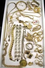 Lot of 30 Assorted Gold Tone Jewelry - Necklace, Brooch, Earring, Bracelet,Watch