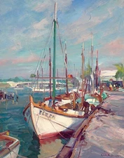 Emile Albert Gruppe Eleza In The Harbor Canvas Print 16 x 20
