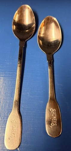 Rare Shoney's Restaurant Branded Set Of 2 Spoons Memorabilia Big Boy Flatware