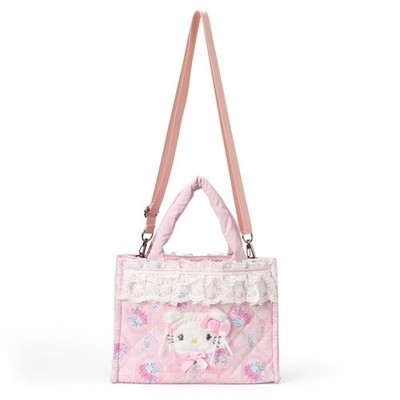 NEW!! Sanrio Original Charmmy Kitty 2-Way Handbag - White Frill Quilted Design