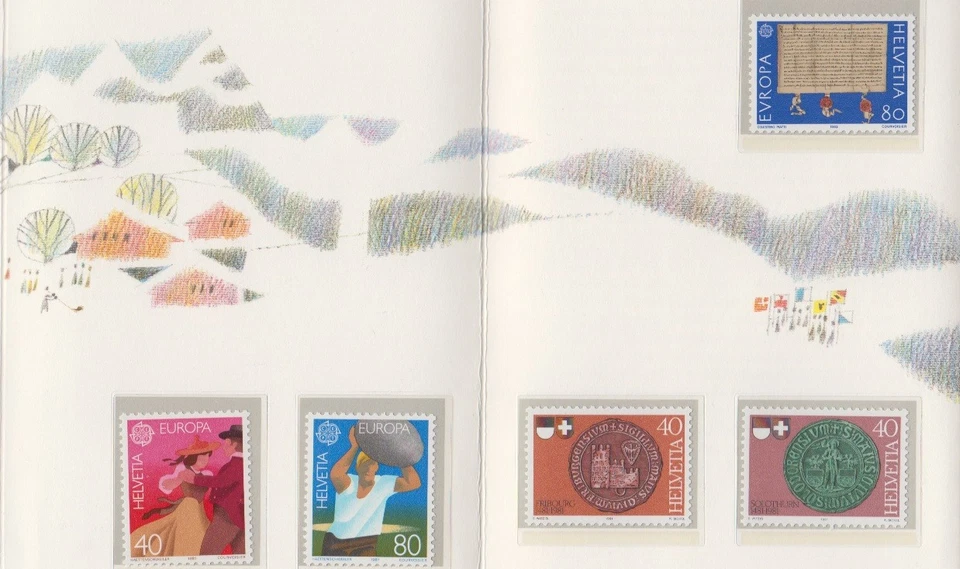 SWITZERLAND 1981-1982.  MULTI-FACETED SOUVENIR BOOKLET 14 STAMPS. MNH - Image 3 of 4