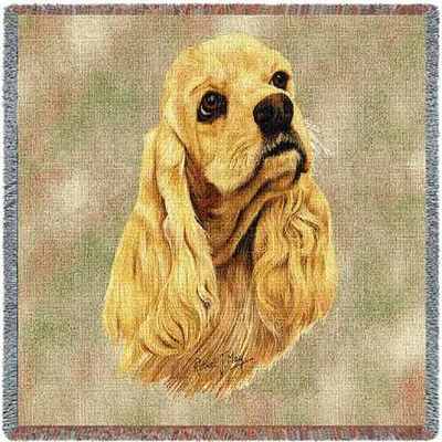 Lap Square Blanket - Buff Cocker Spaniel by Robert May 1124 IN STOCK