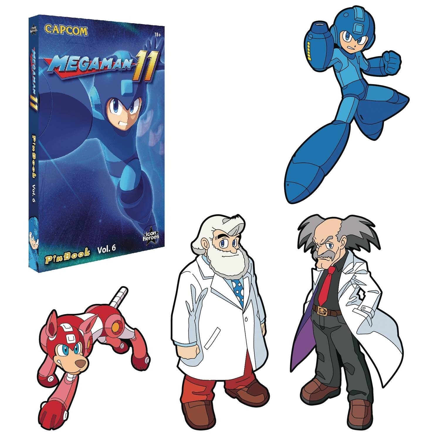 Capcom MEGAMAN 11 - Enamel Pin Set from Icon Heroes - Pin Book Vol. 6 ...