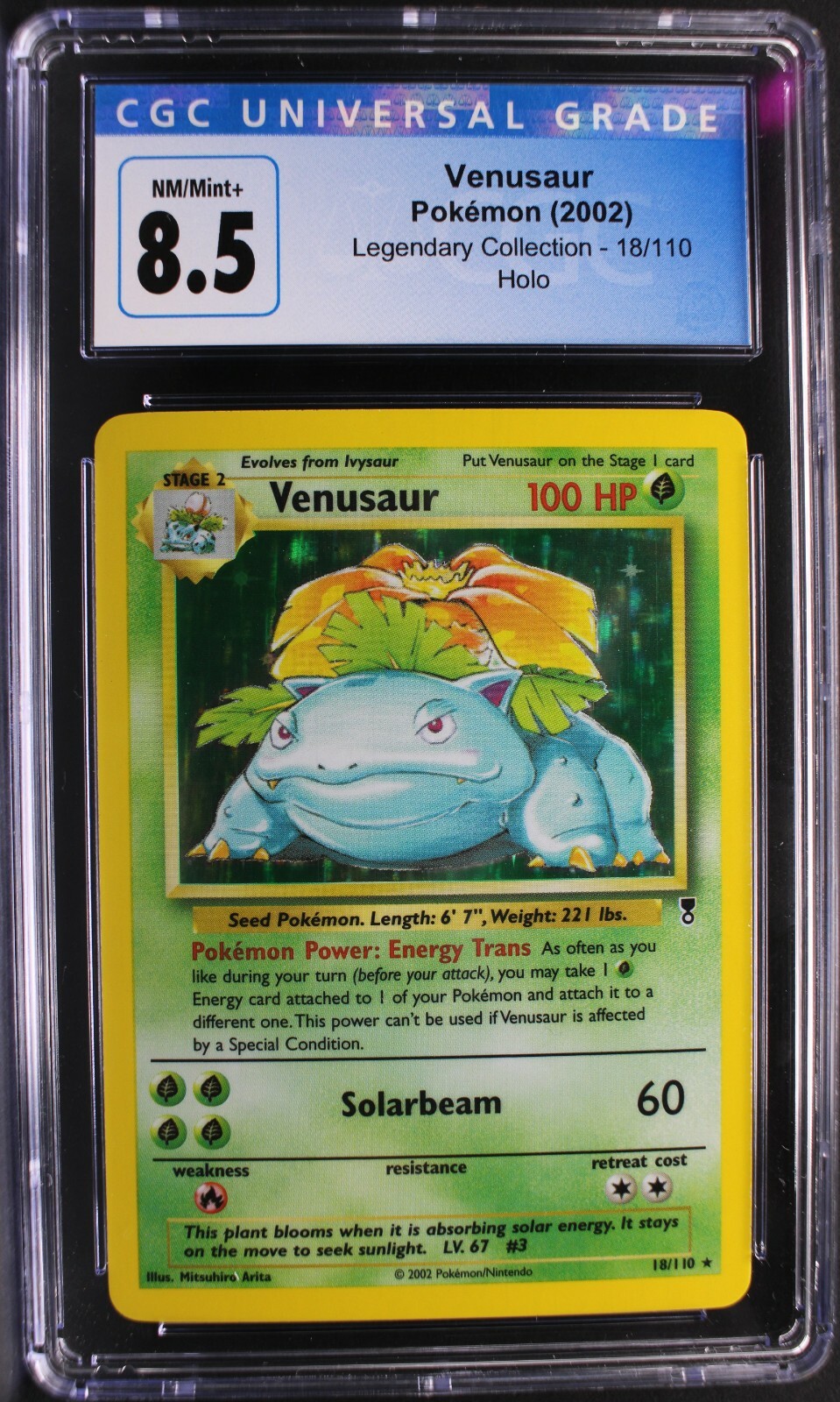 Pokémon ~ Legendary Collection ~ Venusaur ~ Holo Rare ~ CGC 8.5 NM/Mint+ ~ #18