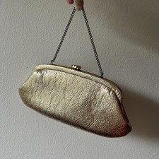 Vintage Gold Shine Clutch Purse Evening Bag Formal Prom