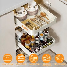 Pull out Cabinet Organizer Expandable Storage Drawer for Kitchen Pantry Bathroom