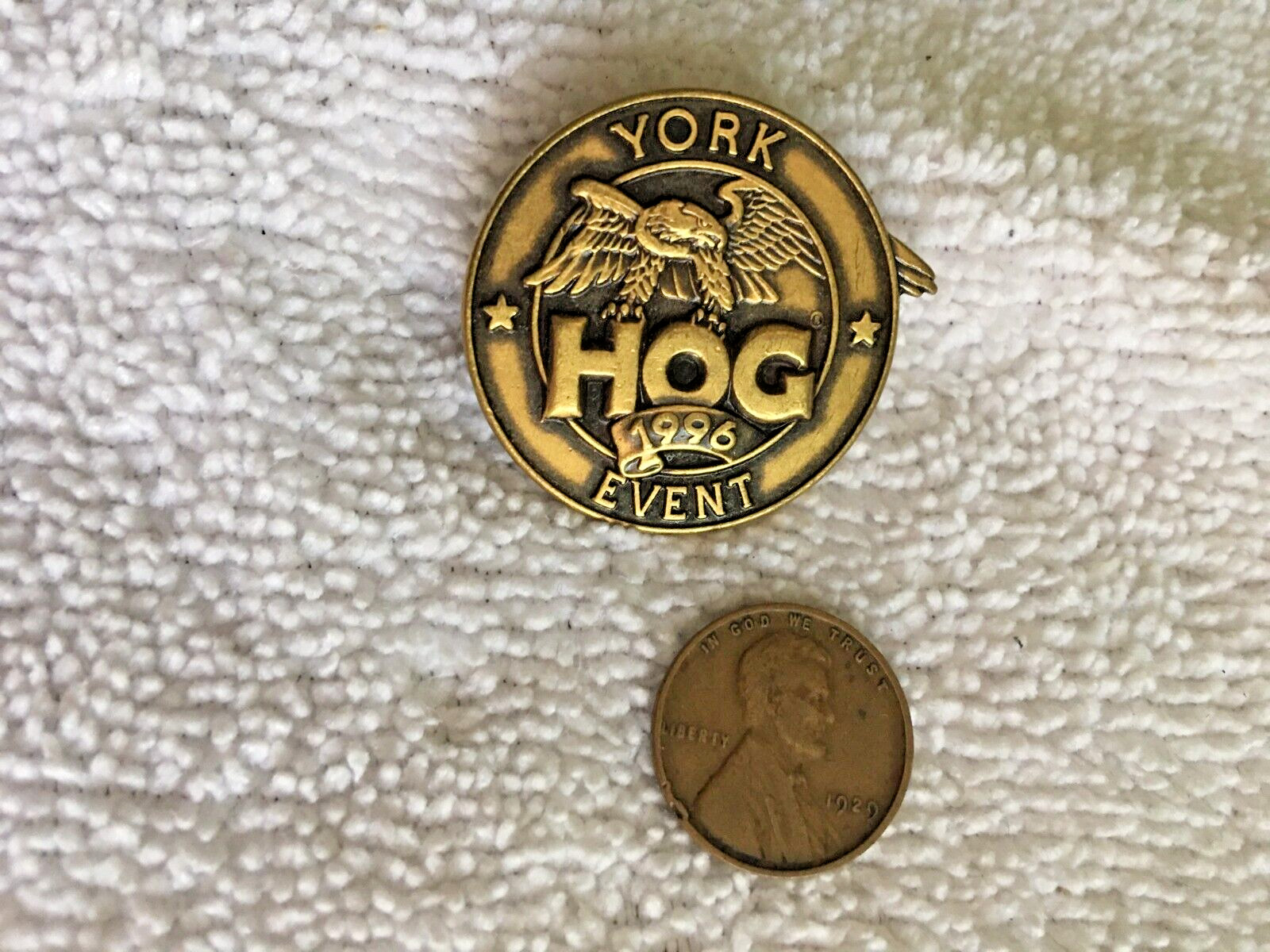 Harley Owners Group 1996 Brass York Event Pin