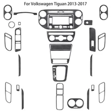 31Pcs For Volkswagen Tiguan 2013-2017 Carbon Fiber Full Interior Kit Cover Trim