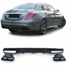 SOTTOPARAURTI DIFFUSORE FINALI PER MERCEDES W205 13-18 CLASSE C AMG LOOK BLK