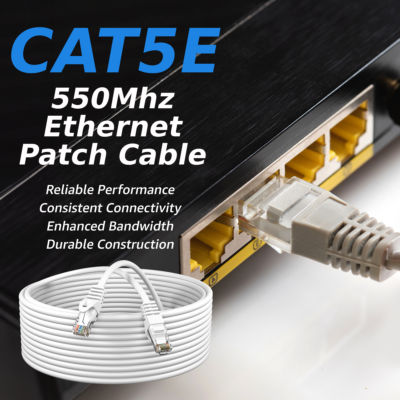 5ft Cat5e Ethernet Cable - RJ45 UTP Patch Cord For Gaming, Xbox, PS4, PC & More (Black)