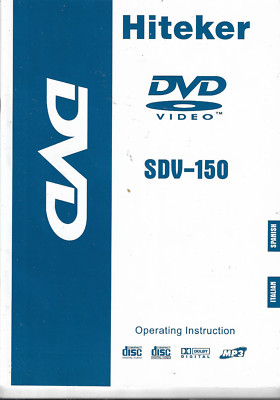 Hiteker SDV 150 DVD Player Espania Italial Manual de instrucciones Bedienungsanl