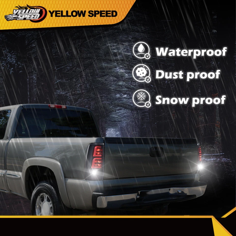 LED TUBE Tail Lights Fit For 1999-06 Chevy Silverado GMC Sierra Rear Brake Lamps - Image 3 of 4