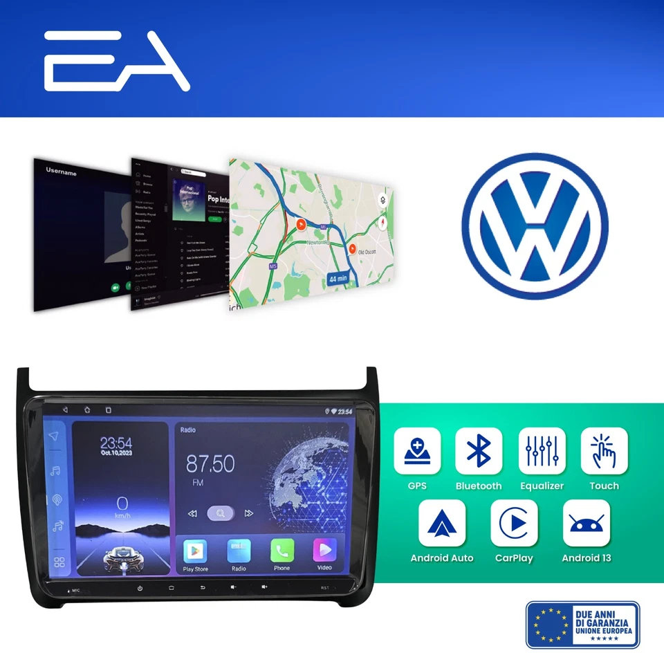 Autoradio Android Per Volkswagen Polo 2012-2019 -Octacore 4GB 64GB -Telecamera - Immagine 2 di 4