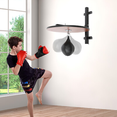 Wall-mounted Speed Bag Platform Kit, Heavy Duty Boxing Training Equipment w/Pump