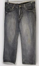 T. K. Axel Distressed Dirty Look Jeans Relaxed Straight Men W36 L32 Black Denim