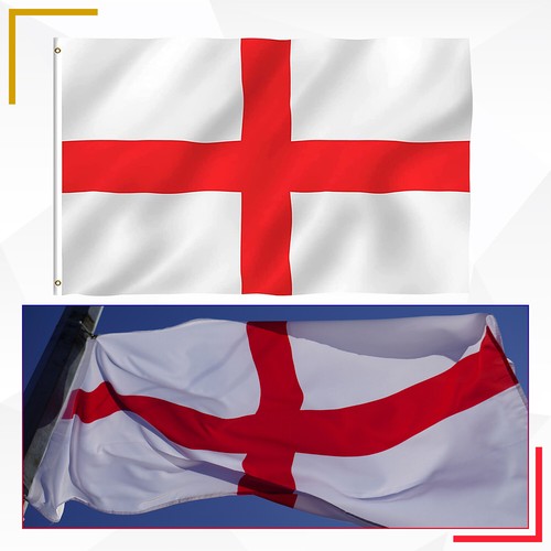ENGLAND FLAG ST GEORGE CROSS 3x2 5x3 8x5 ft FOOTBALL RUGBY SPORT UK FLAG SELLER - Picture 1 of 22