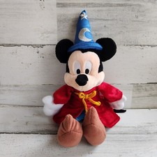 Disney Parks Mickey Mouse Fantasia Plush Sorcerer Stuffed Animal Soft Toy 14"