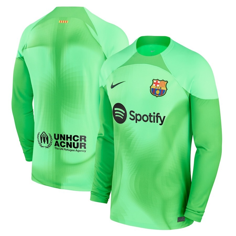 Barcelona Nike 2022/23 Stadium Replica Goalkeeper Futbol Jersey - Green Size XL