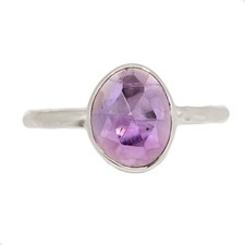 Natural Amethyst - African 925 Sterling Silver Ring Jewelry s.8.5 CR74633