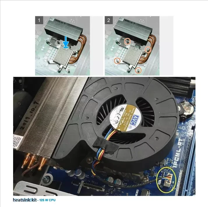 VRM & CPU Heatsink Kit for DELL Precision 3650 Tower T3650 125W CPU 7NPYV 93XV1 - Image 4 of 4