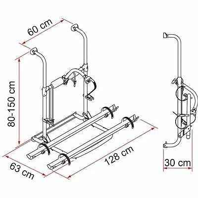 FIAMMA CARRY BIKE UL MOTORHOMES CYCLE RACK 2 BIKES 02093B86A 55kg - Picture 3 of 5
