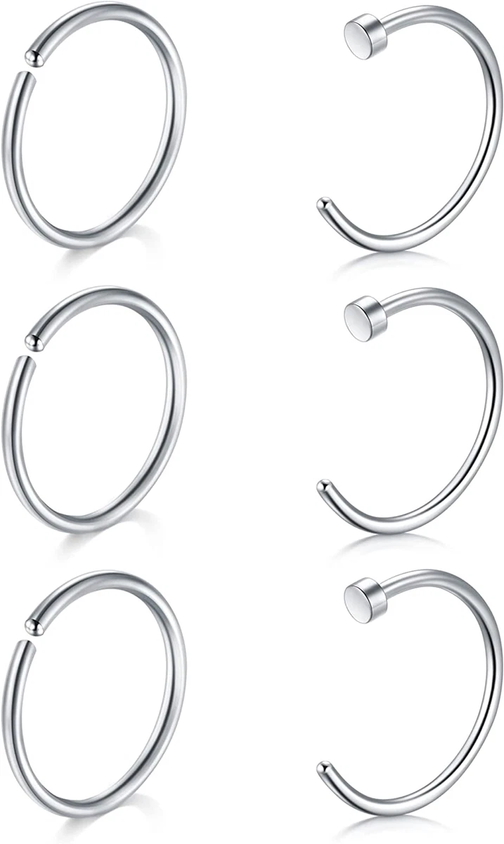 Hoop D Shaped Stainless Steel Thin Nose Ring Punk Style Hoop - Temu United  Arab Emirates