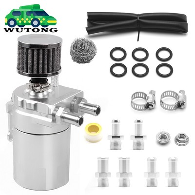Oil Catch Can Kit Reservoir Baffled Tank with Breather Filter Universal Aluminum