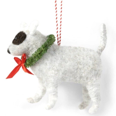 Target  Wondershop Felted Wool Bull Terrier Dog Christmas Tree Ornament New
