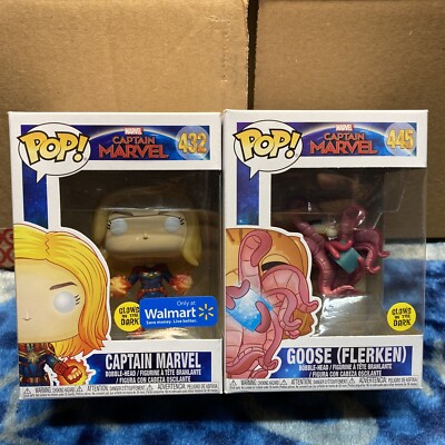 Funko Pop! #432 Captain Marvel with Glowing Hands -Walmart Exclusive  Goose GID