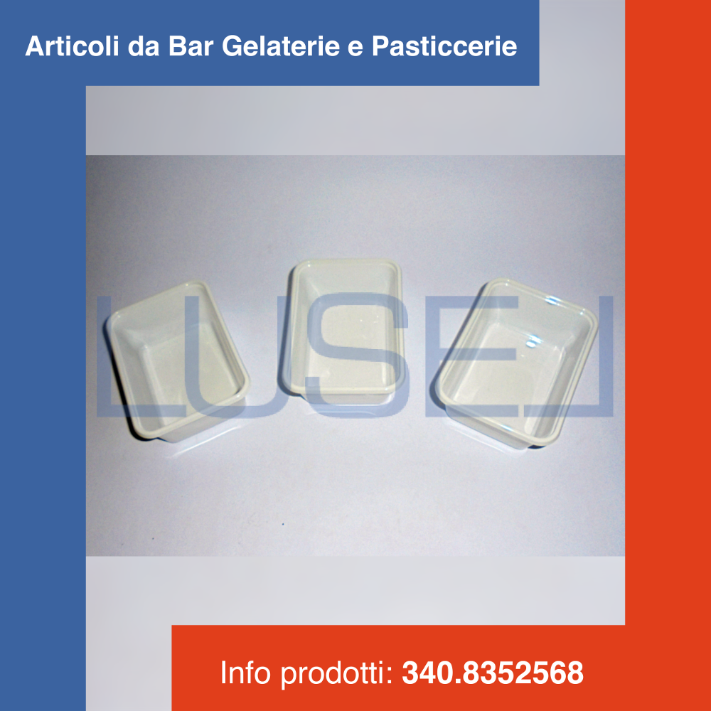 PZ 400 VASCHETTE PER ALIMENTI IN PLASTICA BIANCA CONTENITORE BOCCONCINI PATATINE