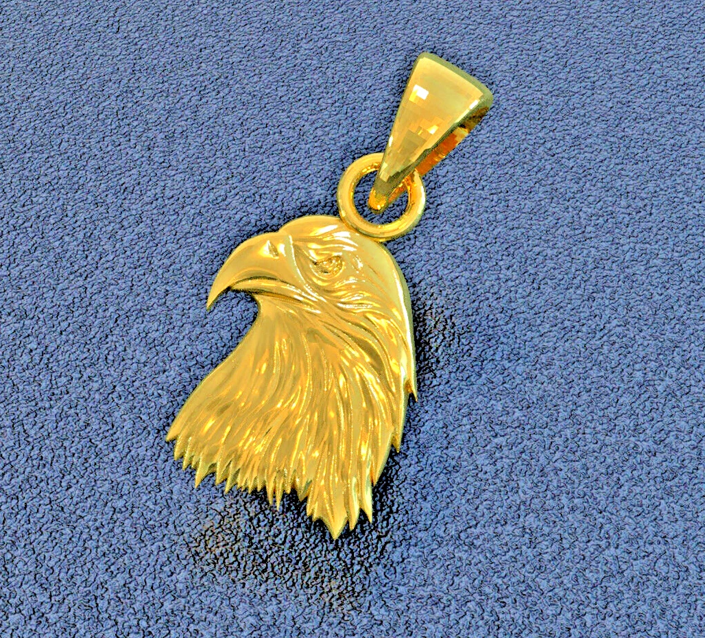 14k Yellow Gold Hawk Eagle Pendant Charm eBay