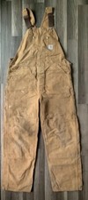 Vtg Carhartt Duck Unlined Double Knee Overall Bib 40x30 see Measurements 