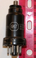 1 Vintage new RCA 6K7 vacuum tube tests good Pre WWII NOS rare HTF #2