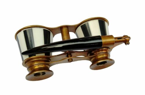 2.5" Captain's Mother of Pearl Opera Glasses Brass Binoculars for Gifting - Photo 1 sur 12