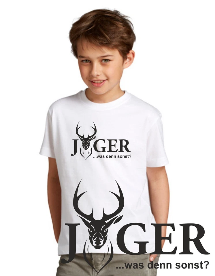 KINDERSHIRT Jäger T-Shirt Jagd Reh was denn sonst viele Gr. Rehbock Geweih S420 - Bild 1 von 1