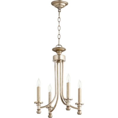 Quorum Rossington 4 Light 14' Chandelier, Aged Silver Leaf - 6022-4-60