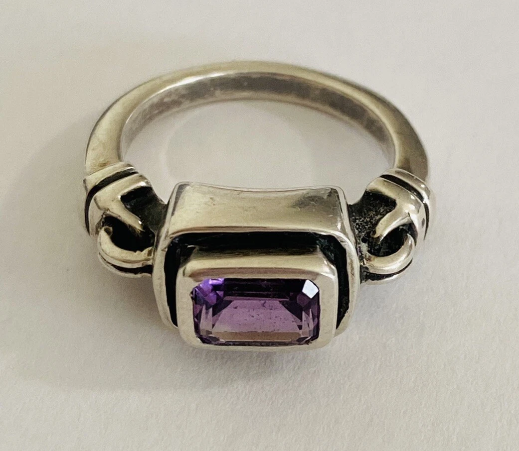 Retired Silpada Sterling Silver Misty Morning Purple Amethyst Ring
