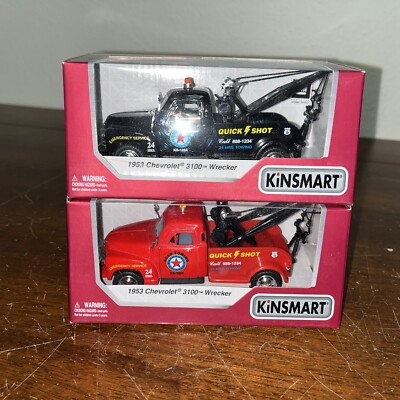 Lot Of 2 1953 Chevy Tow Truck Chevrolet Wrecker Kinsmart Diecast, 5'', 1:38