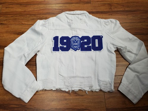 Zeta Phi Beta White Sorority Distressed 