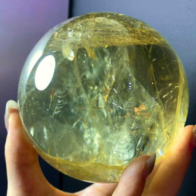 2.62LB natural citrine quartz sphere crystal polished ball energy healing decor